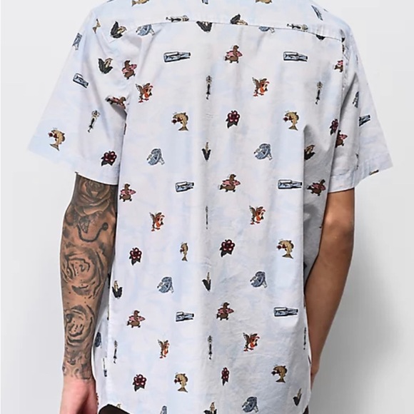 Salty Crew Bonzarelly Blue Icon Short Sleeve Button Up - Picture 1 of 8